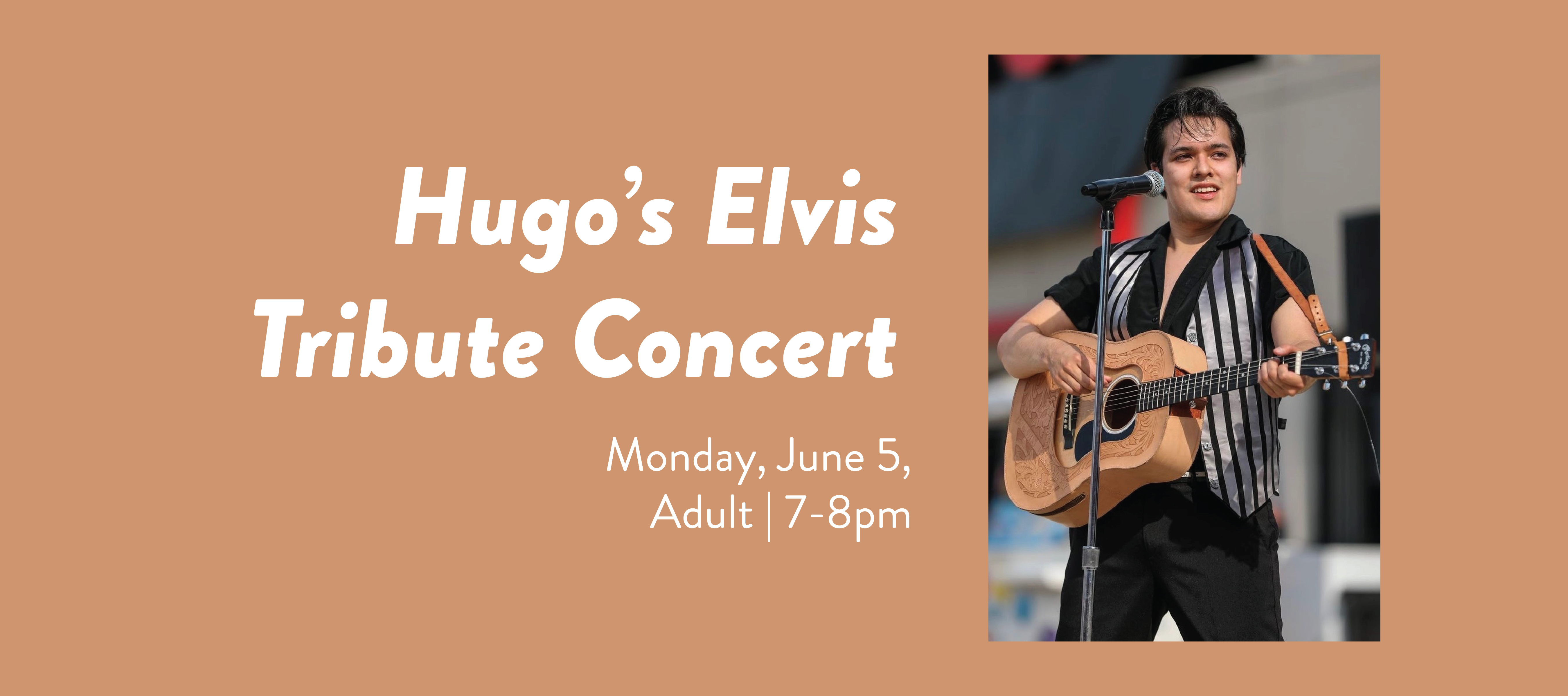 Hugo's Elvis Tribute Concert, elvis concert, tribute concert, prospect heights, public library,