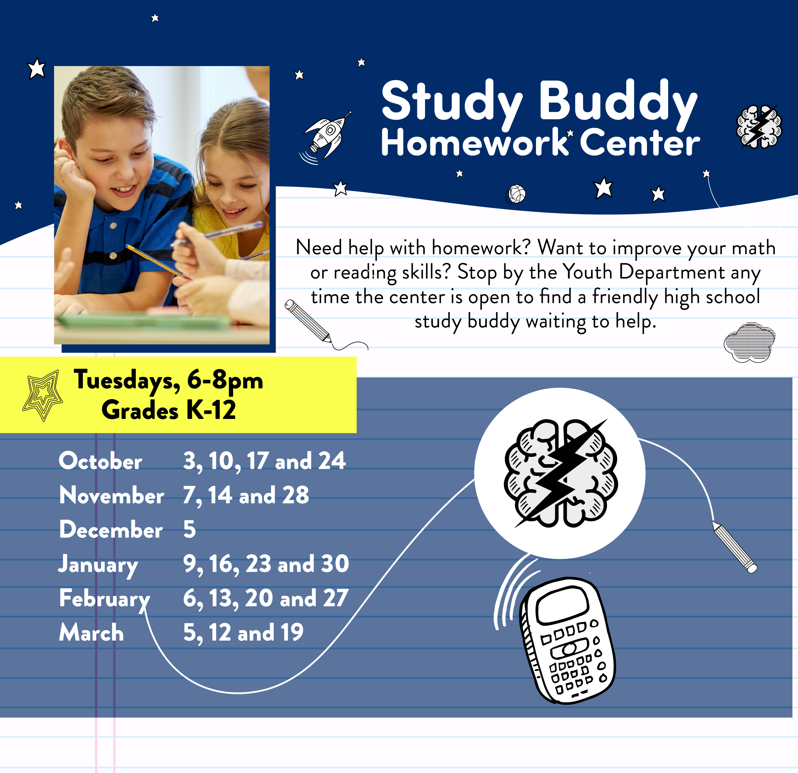 Tutoring, Dates, Study Buddy Homework Help, Prospect Heights Public Library