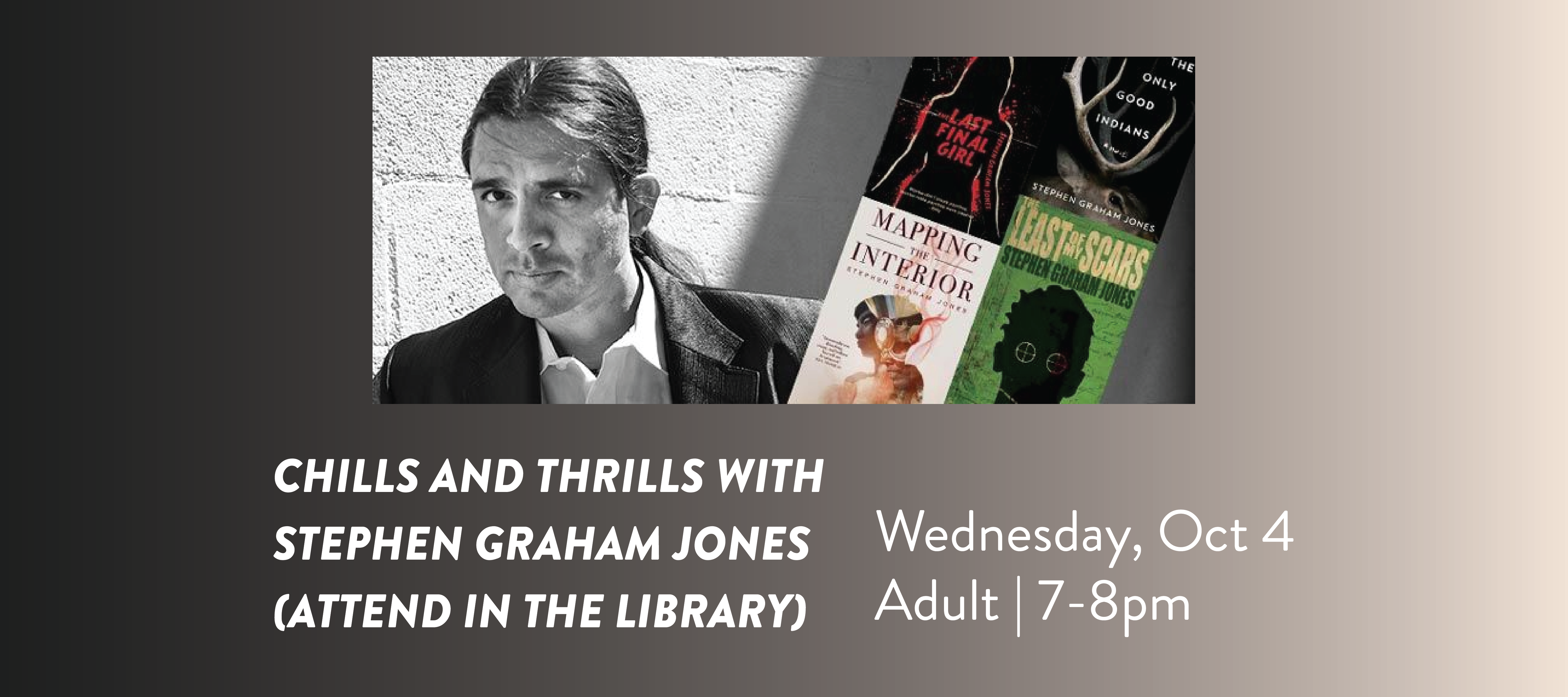 Chills and Thrills, horror and thriller books, adult, wednesday, october 4, 7 to 8pm