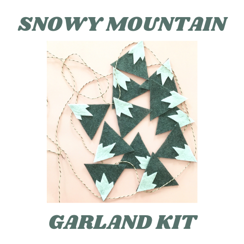 text that reads snowy mountain garland kit
