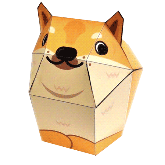 a tan dog made from folded paper