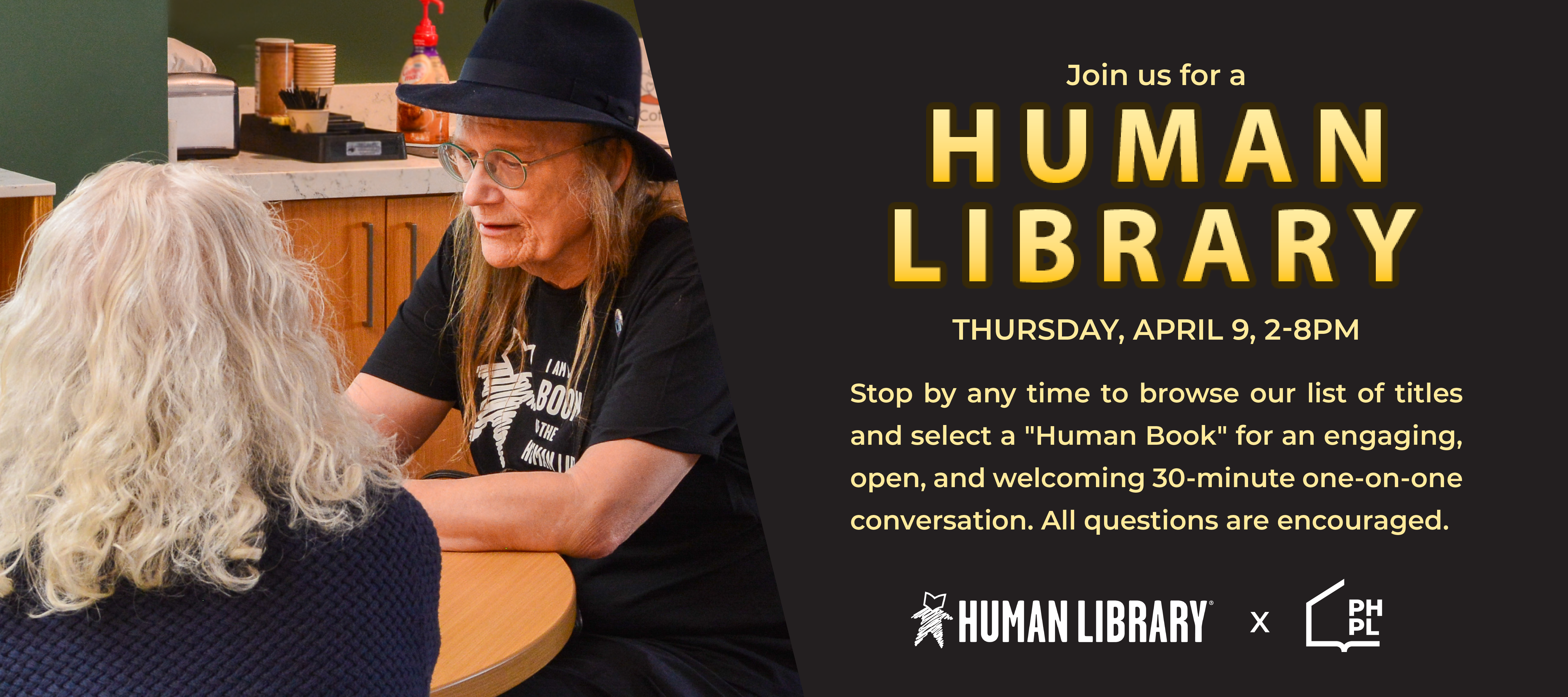 Two people facing each other in conversation.