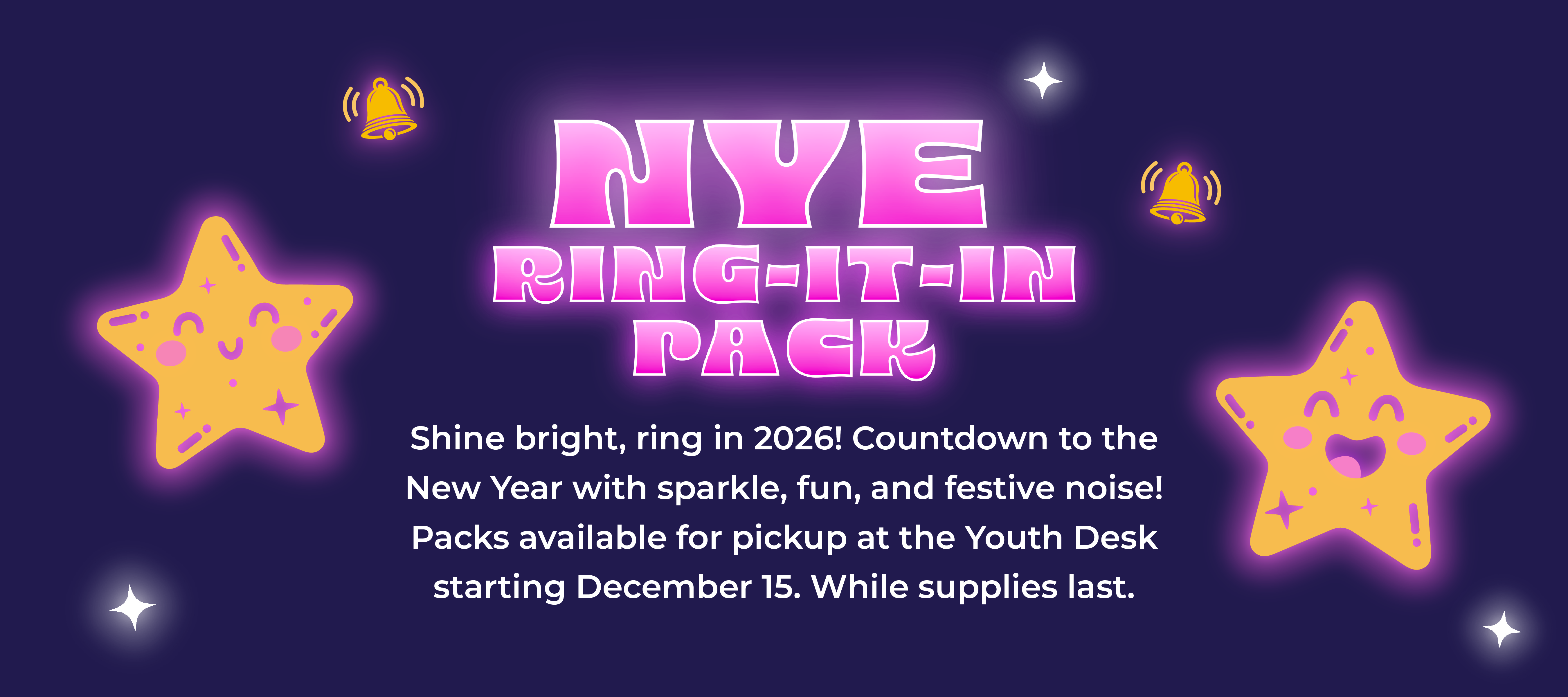 phpl, Prospect Heights Public Library, NYE Ring-It_In Pack, celebrate, festive, New Year's Eve, fun, Youth, Everyone