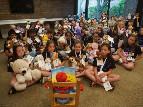 A large group of children at the Furry Friend Sleepover event