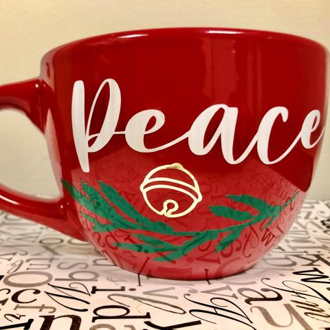 Holiday designed soup and coffee mug