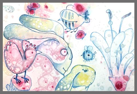 dyed paper art sample