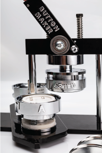 Button Making 101; Prospect Heights Public Library, Buttons, keychains, magnets; American Button machine