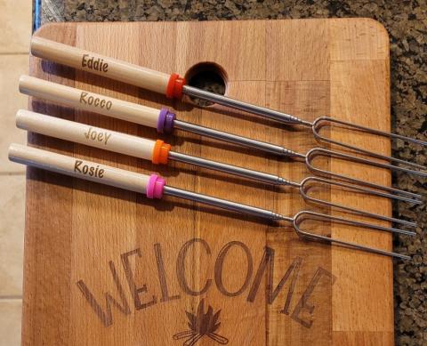 Engraved Roasting Forks
