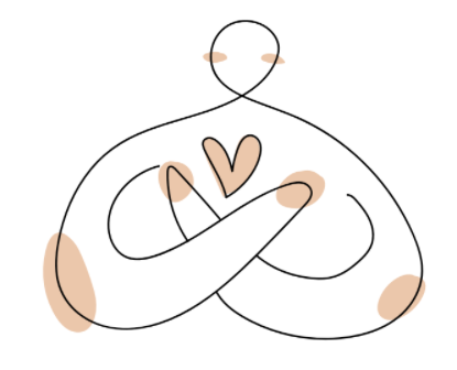 line art of a person with a heart 