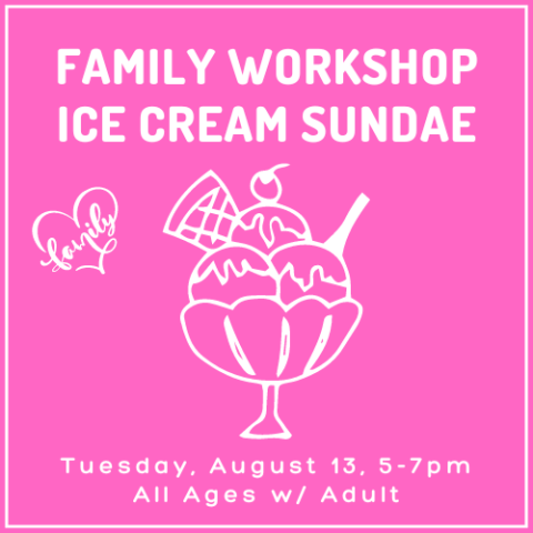 Family Workshop: ice cream sundae, Prospect Heights Public Library, family time, family fun