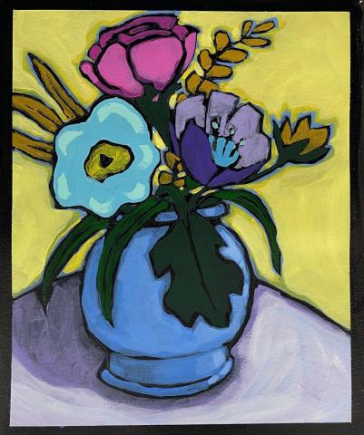 various flowers in a pot