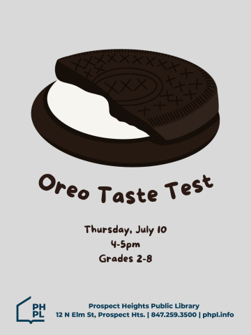 oreo taste test, reo, taste test, program, youth program, kids, prospect heights library, library, prospect heights
