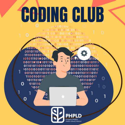 Person at a laptop, with binary code behind them.