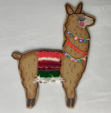 cardboard decorated llama