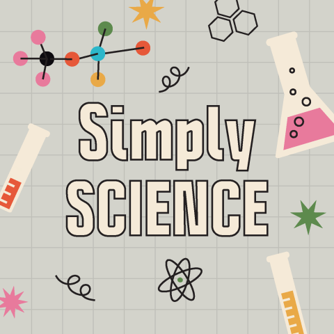 graphic of flask, chemical equations and test tubes