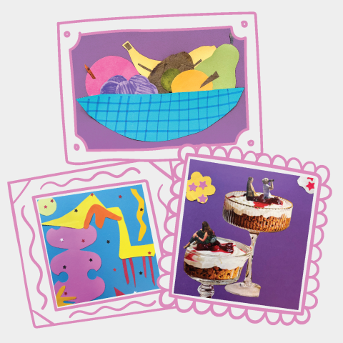 cut paper collage art