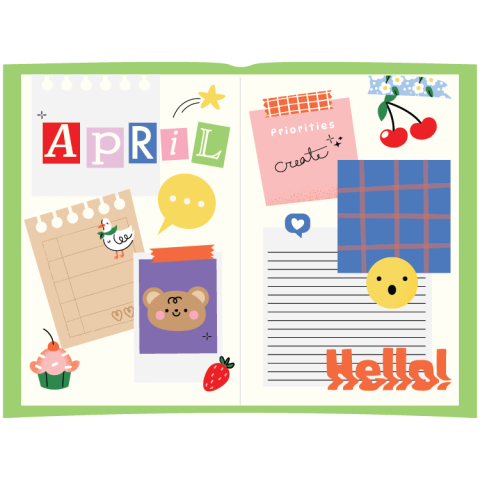 A journal full of collage art