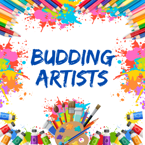 colored paints and pencils