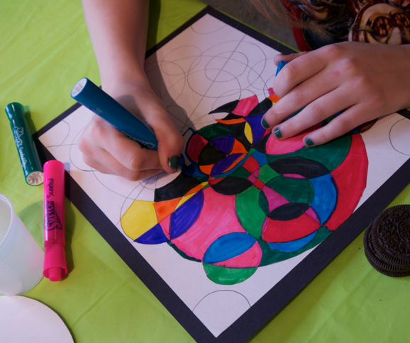 photo of abstract geometric art for kids