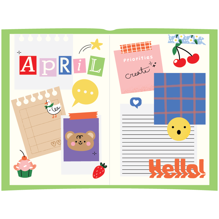 A journal full of collage art