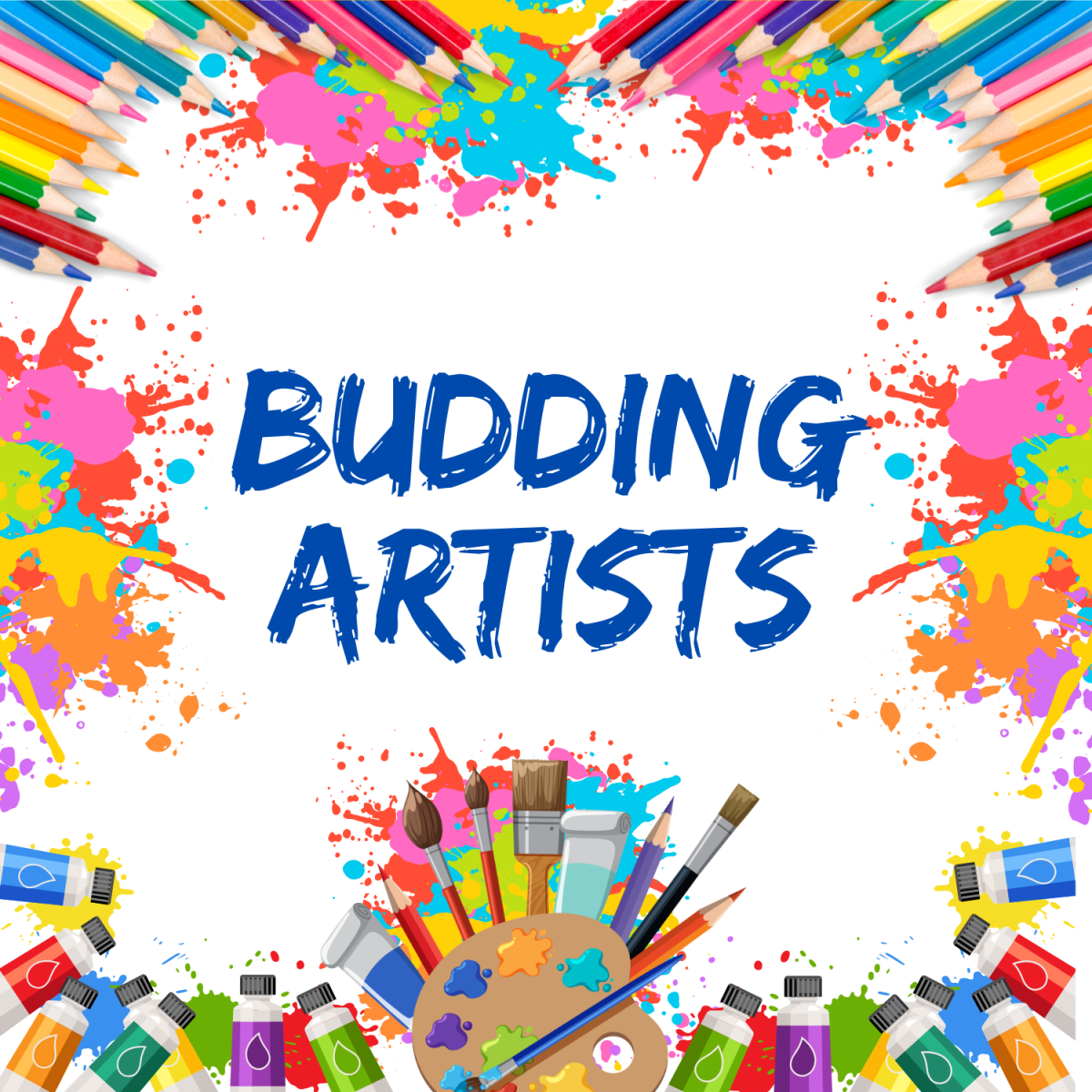 colored paints and pencils