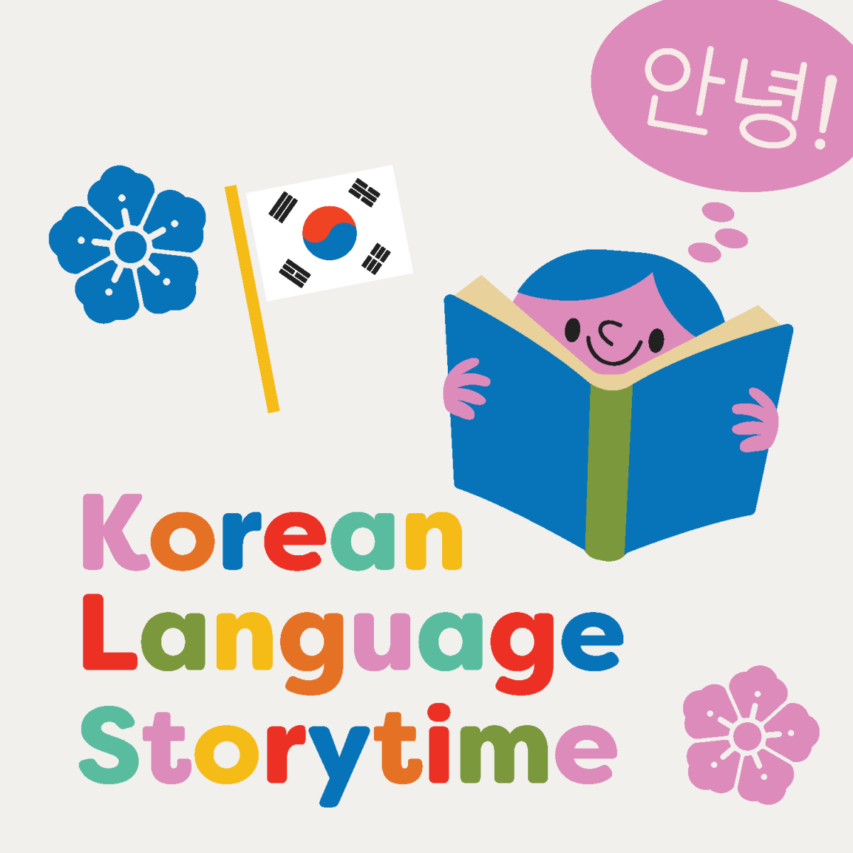 Korean flag and greeting in Hangul