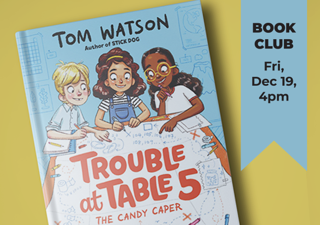 phpl, Prospect Heights Public Library, Bookies Book Club Trouble at Table 5, read together, discuss books, fun, Youth