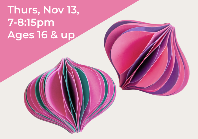 phpl, Prospect Heights Public Library, Honeycomb Ornaments, craft, create, holidays, decorations, Adult